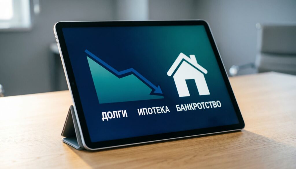 Диаграмма на планшете: списание долгов и сохранение ипотеки